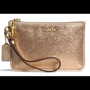 USED: Coach Wristlet - Sparkly Gold